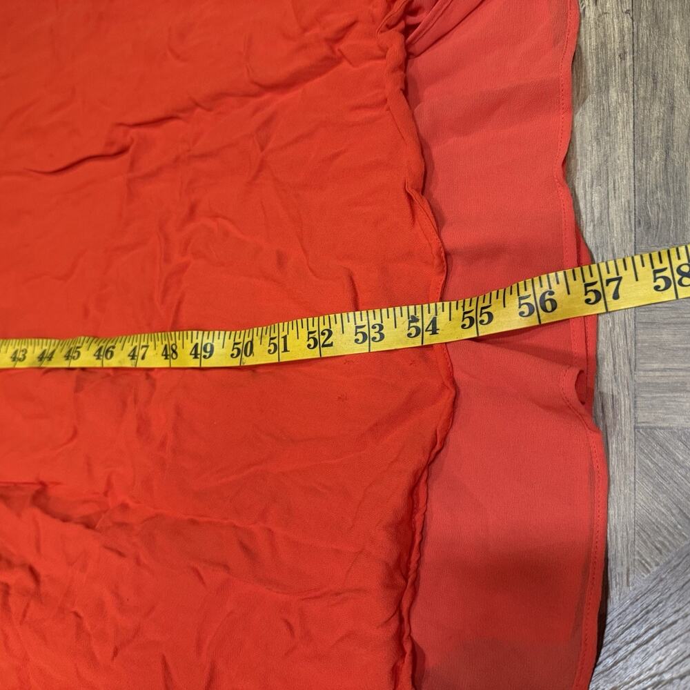 Tory Burch Evalene Maxi Dress Poppy Red Crepe Strappy Ties Gown Lined Size 12 L - Picture 11 of 12
